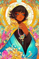 Enigmatic Figure in Ornate Clothing, Fantasy Art Portrait