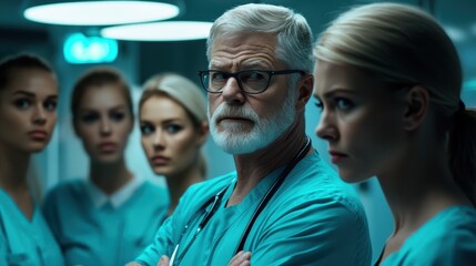 Fototapeta premium Medical Team Confidently Faces Challenges Ahead
