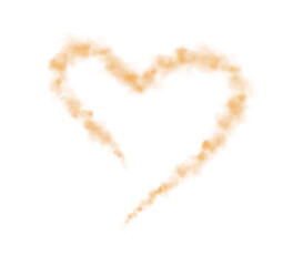 Graceful heart-shaped smoke swirls rise gently, symbolizing love and warmth. Soft orange waves create a dreamy, intimate atmosphere, perfect for romantic visuals or cozy, heartfelt moments. PNG.