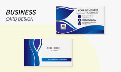 Creative business card design blue gradient
modern shapes with print Design.