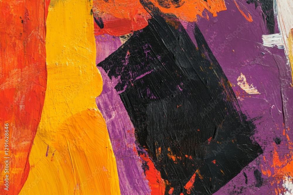 Poster vibrant abstract expression with bold colors and dynamic shapes