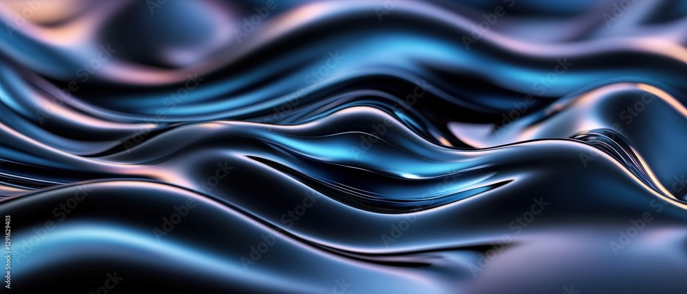 Poster beautiful wave of blue and pink hues blending together in a smooth and calming flow creating a seren