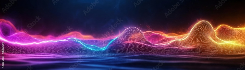 Poster abstract wave background with colorful lights and shapes creating a dynamic visual effect