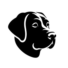 Portrait of a Labrador Retriever Dog Vector isolated on white background, Dog Silhouettes.

