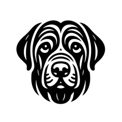 Portrait of a Labrador Retriever Dog Vector isolated on white background, Dog Silhouettes.
