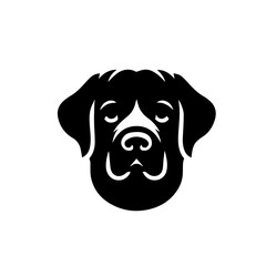 Portrait of a Labrador Retriever Dog Vector isolated on white background, Dog Silhouettes.

