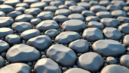 Obraz premium Pebble Art Mosaic: Intricate Geometric Stone Pattern