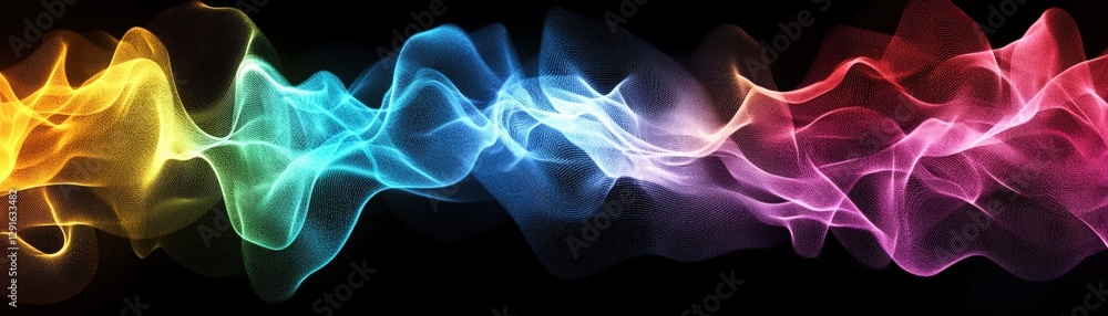 Poster abstract wave lines wallpaper with smooth flowing patterns in various shades of color