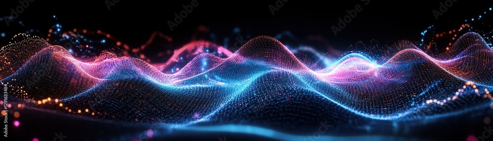 Poster abstract background featuring colorful lines and waves in vibrant shades creating a dynamic visual e