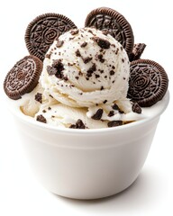 Delicious Oreo Ice Cream Dessert with Cookie Crumbles and Toppings