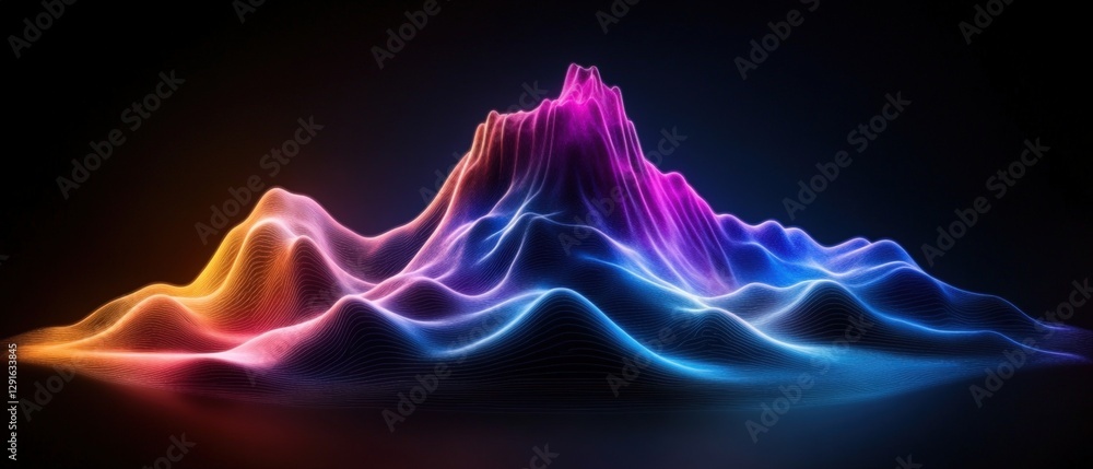 Poster abstract mountain landscape background with lines and shapes for creative design and artistic projec