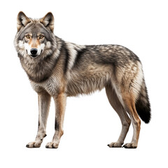 Gray wolf isolated on transparent background