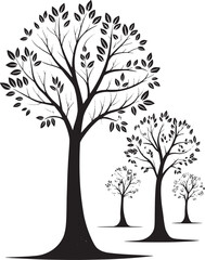 Obraz premium Tree silhouettes. Tree vector icons.