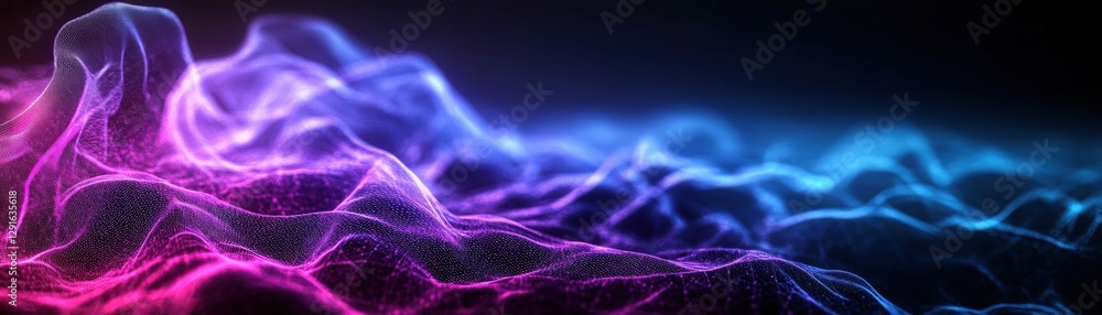 Poster abstract background featuring colorful lines and waves with a smooth flowing design and soft gradien