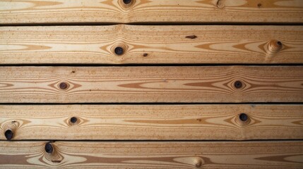 Fototapeta premium Horizontal Light Brown Wooden Planks Showing Natural Grain and Knots