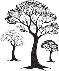 Tree silhouettes. Tree vector icons.
