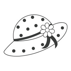 Stylized Hat with Flower Embellishments Icon.