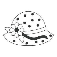 Stylized Hat with Flower Embellishments Icon.