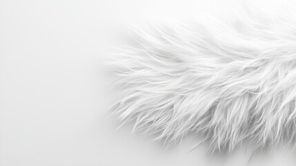 Obraz premium White Faux Fur Texture Against White Background