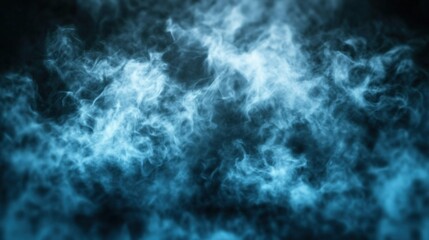 Obraz premium Blue smoke swirling against a black background in an artistic photo composition