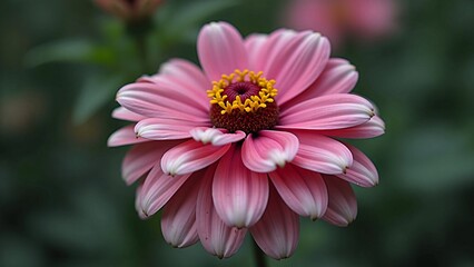 Obraz premium Delicate Pink Zinnia Flower Close-Up