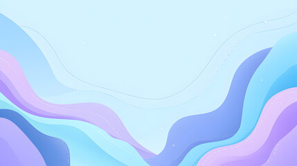 Blue and green background with waves, bubbles, cartoon-style shapes, flat design
