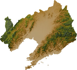 Obraz premium Colored terrain map of Liaoning, China