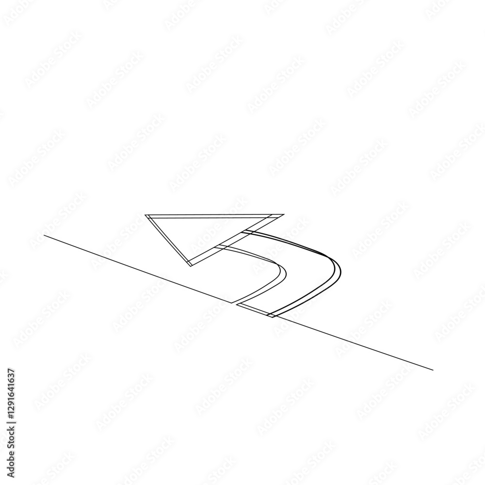 Poster continuous line drawing of cursor arrow. single line cursor arrow icon. vector illustration. editabl