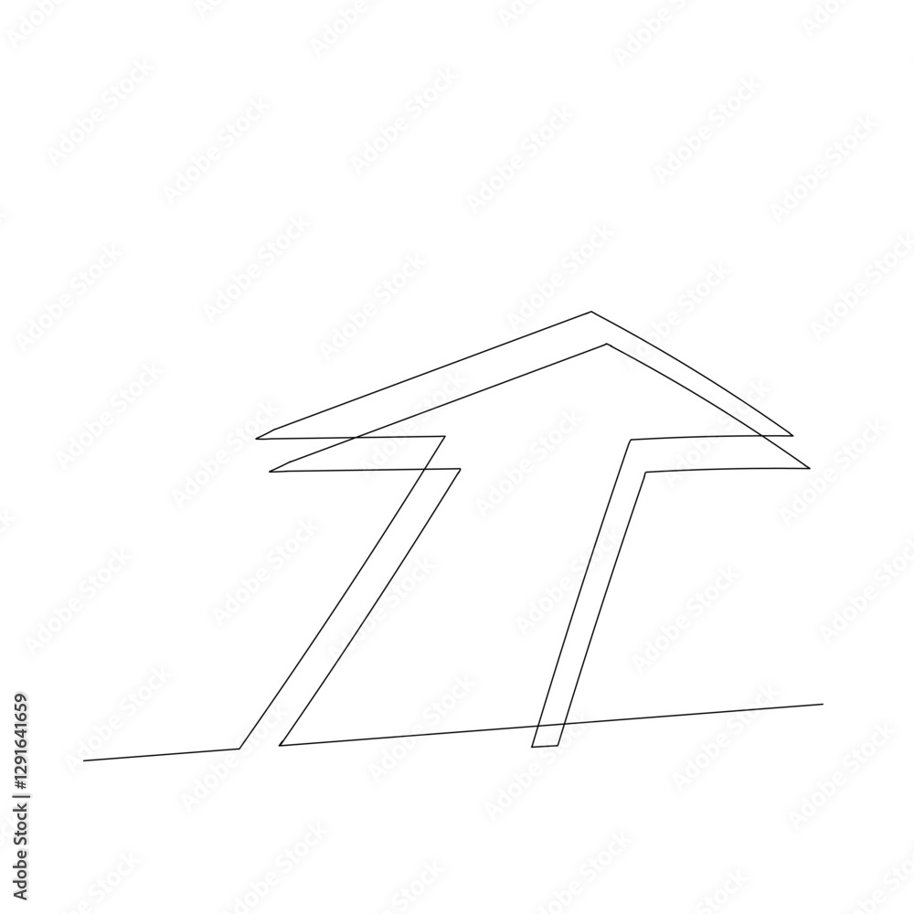 Poster continuous line drawing of cursor arrow. single line cursor arrow icon. vector illustration. editabl