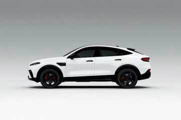 Fototapeta premium Sleek white SUV showcases modern design, emphasizing sporty line