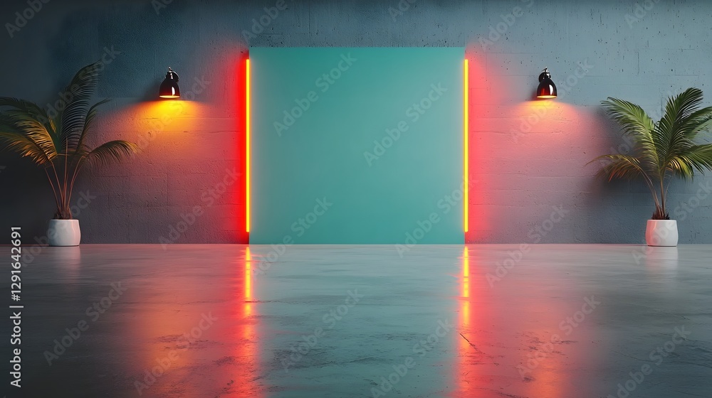 Poster mesmerizing 80s synthwave inspired neon grid backdrop with a striking retrofuturistic aesthetic the 
