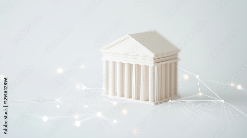 Poster Abstract representation of financial clearinghouse with architectural model and transaction processing network visualization