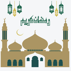 ramadan mosque vector illustration post banner sale card greetings