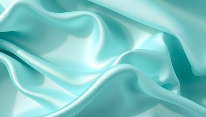 Obraz premium Elegant Waves of Turquoise Fabric: A Luxurious Texture