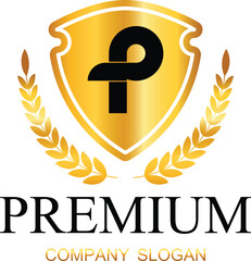 Laurel Wreath Logo Design with Crown Element for Luxury and Regal Brand Identity