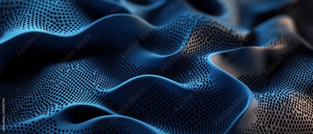 Poster blue background with pattern of small dots and text photo for design projects and backgrounds
