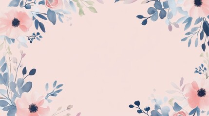 Obraz premium Floral arrangement with soft colors surrounding a blank space perfect for invitations or announcements