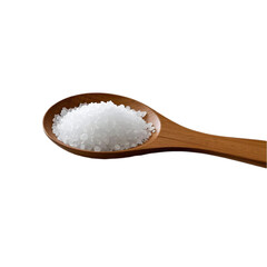 A Wooden Spoon of Salt on transparent background