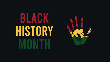 Black History Month. African American History. Poster, card, background.Horizontal banner template design, poster with text.