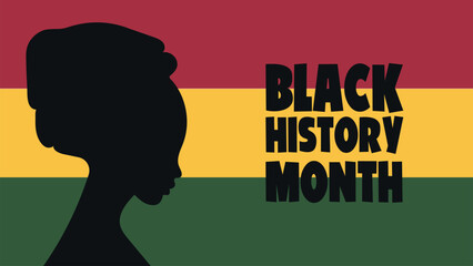 Black History Month. African American History. Poster, card, background.Horizontal banner template design, poster with text.