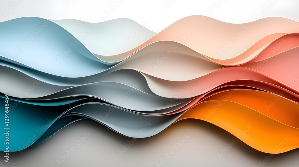 Poster mesmerizing holographic iridescent color waves flowing in a sleek modern abstract art composition wi