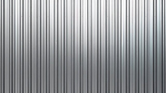 Shiny galvanized rib corrugated steel sheet roofing metal plate cladding closeup texture background. ai generative