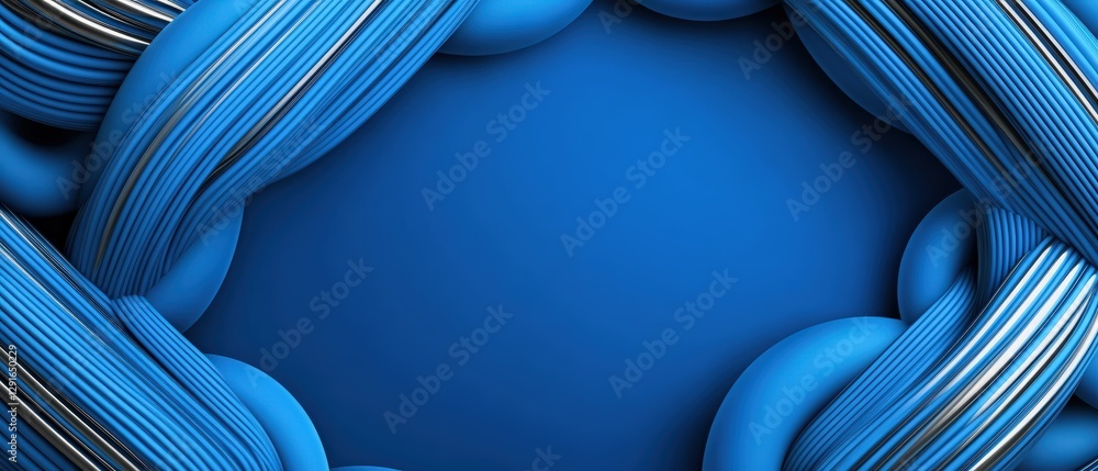 Poster blue abstract background with silver lines and textured photo design elements for digital art projec