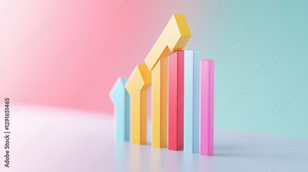 Poster colorful abstract chart representing skewed statistical data and misrepresentation in graphical form