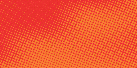 Dots halftone orange color pattern gradient texture with technology digital background. Dots pop art comics with summer background.vector ilustration