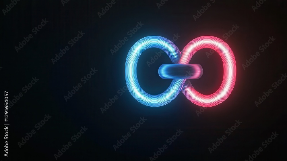 Poster visual metaphor of affinity between two magnets illustrating connection and attraction in abstract d