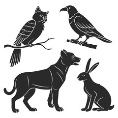 Animals silhouette vector illustration
