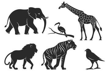 Animals silhouette vector illustration