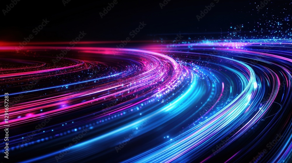 Poster striking colorful light streaks creating an enchanting atmosphere with a sense of energy and dynamic