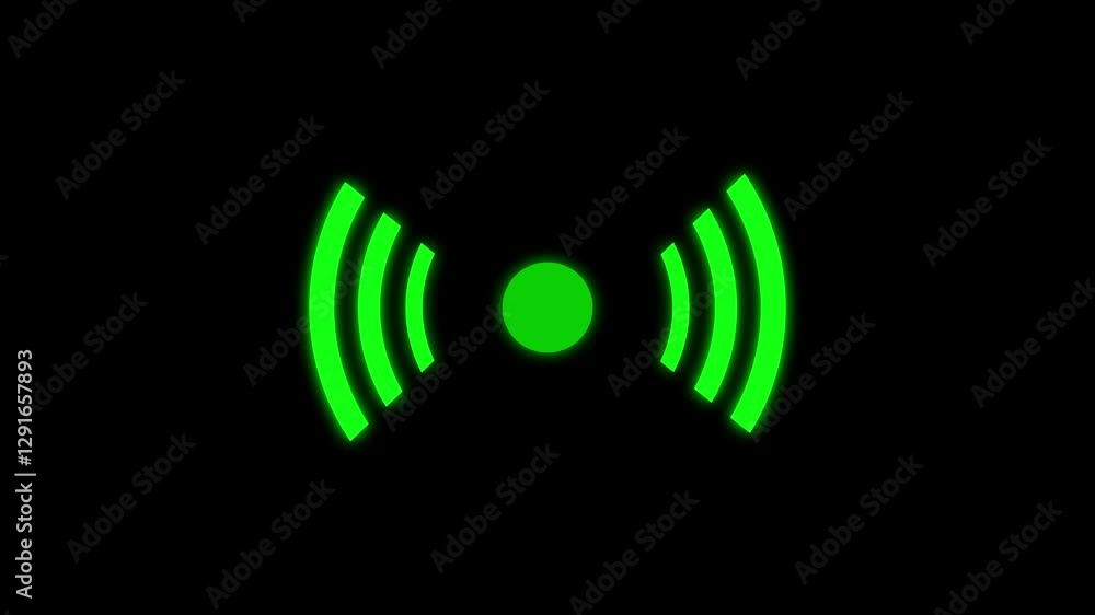 Poster internet signal green screen animation. moving wifi signal icon.